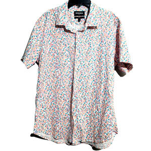 Bonobos Riviera Stretch Slim Floral Short Sleeve Shirt Large